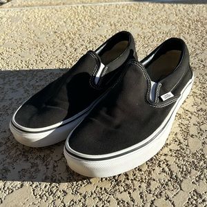 Women’s slip on black vans. Size 8.5